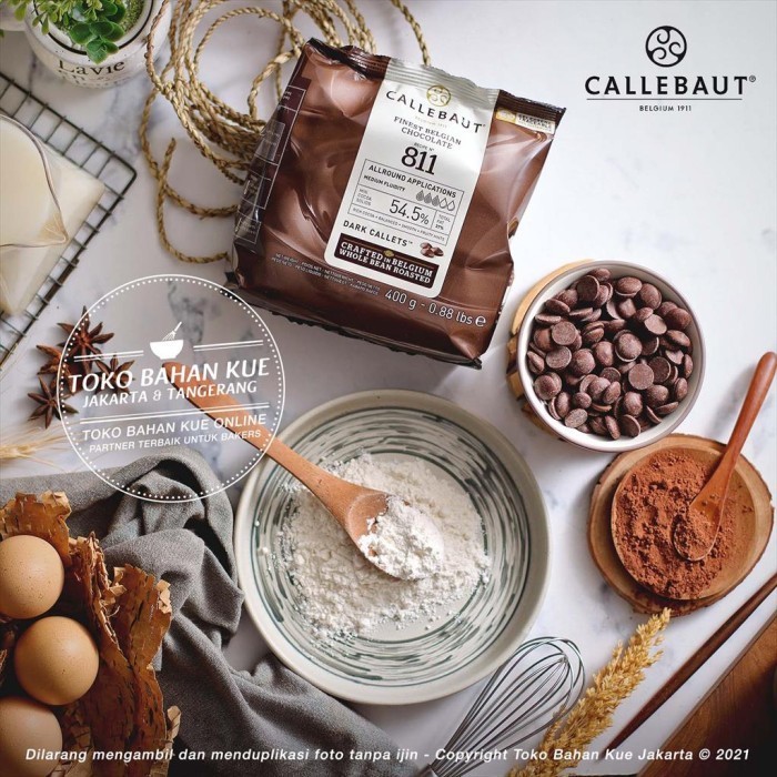 

Callebaut 811 NV 400gr Dark Couverture Coin 54,5 Cokelat Baking