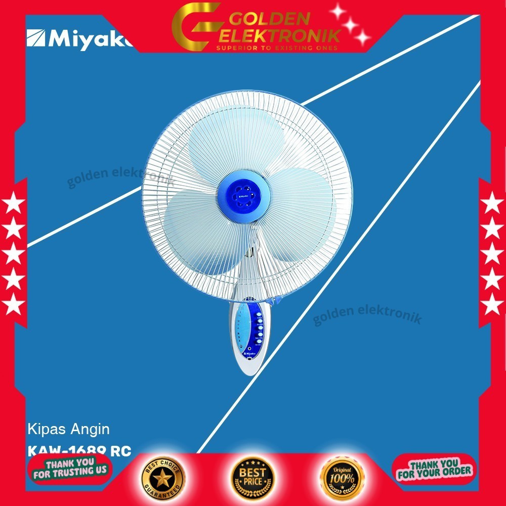 KIPAS ANGIN MIYAKO DINDING KAW-1689RC KAW 1689RC KAW 1689 RC WALLFAN