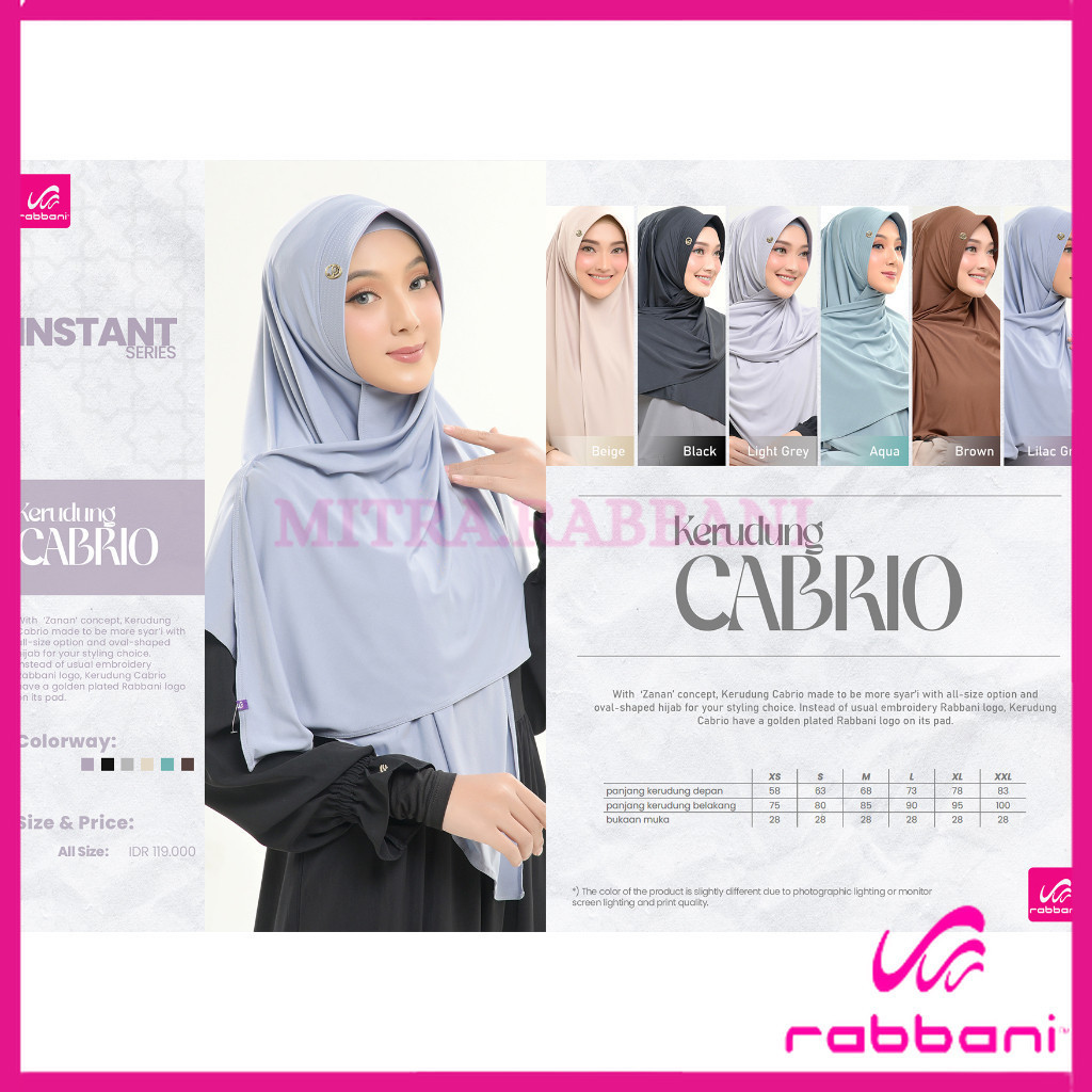 RABBANI ORI - KERUDUNG INSTAN JERSEY PREMIUM | KRD CABRIO Mitra Rabbani