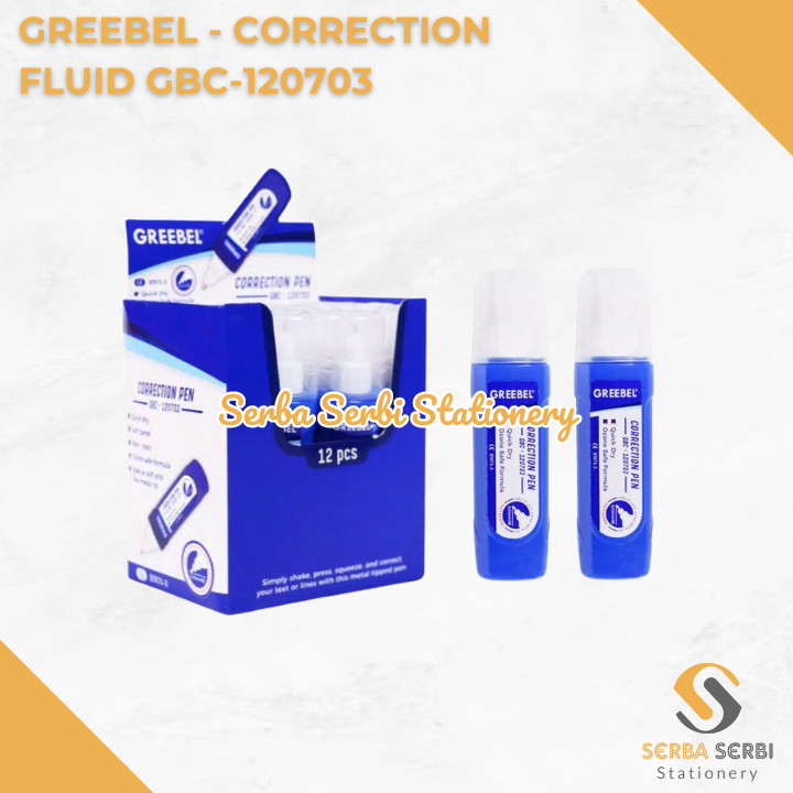 

GROSIR (1 PAK ISI 12 BIJI) GREEBEL - CORRECTION PEN FLUID / CAIRAN KOREKSI / TIP-EX / TIP-X / STIPO CAIR GBC-120703