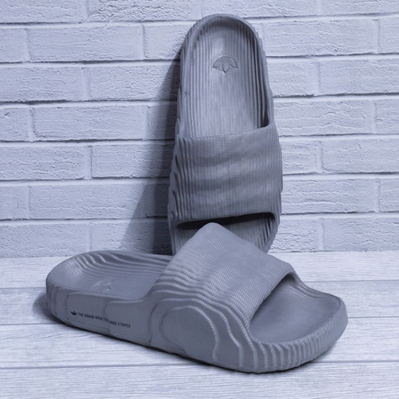 Sandal Slide Pria Adidas Adillete 22 Grey Import Grade Original