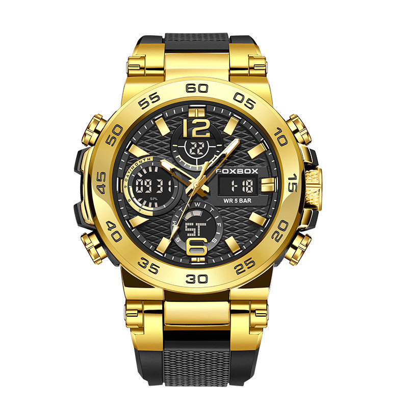 2023 New Business Watch Men Fashion Gold Watch Men FOXBOX Brand Sport Waterproof Chronograph Relogio