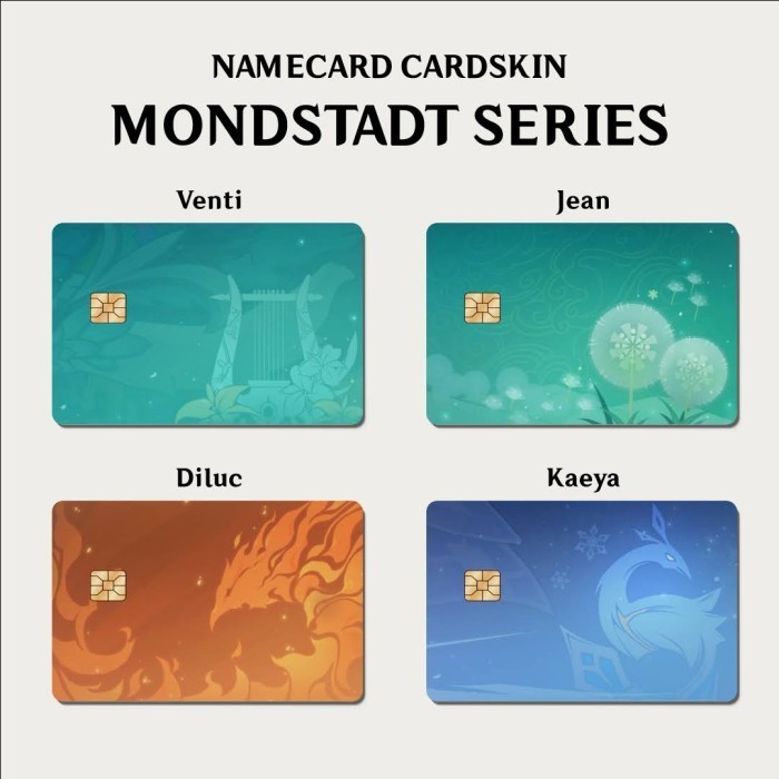 Stiker Card skin Genshin Mondstadt E-Money ATM