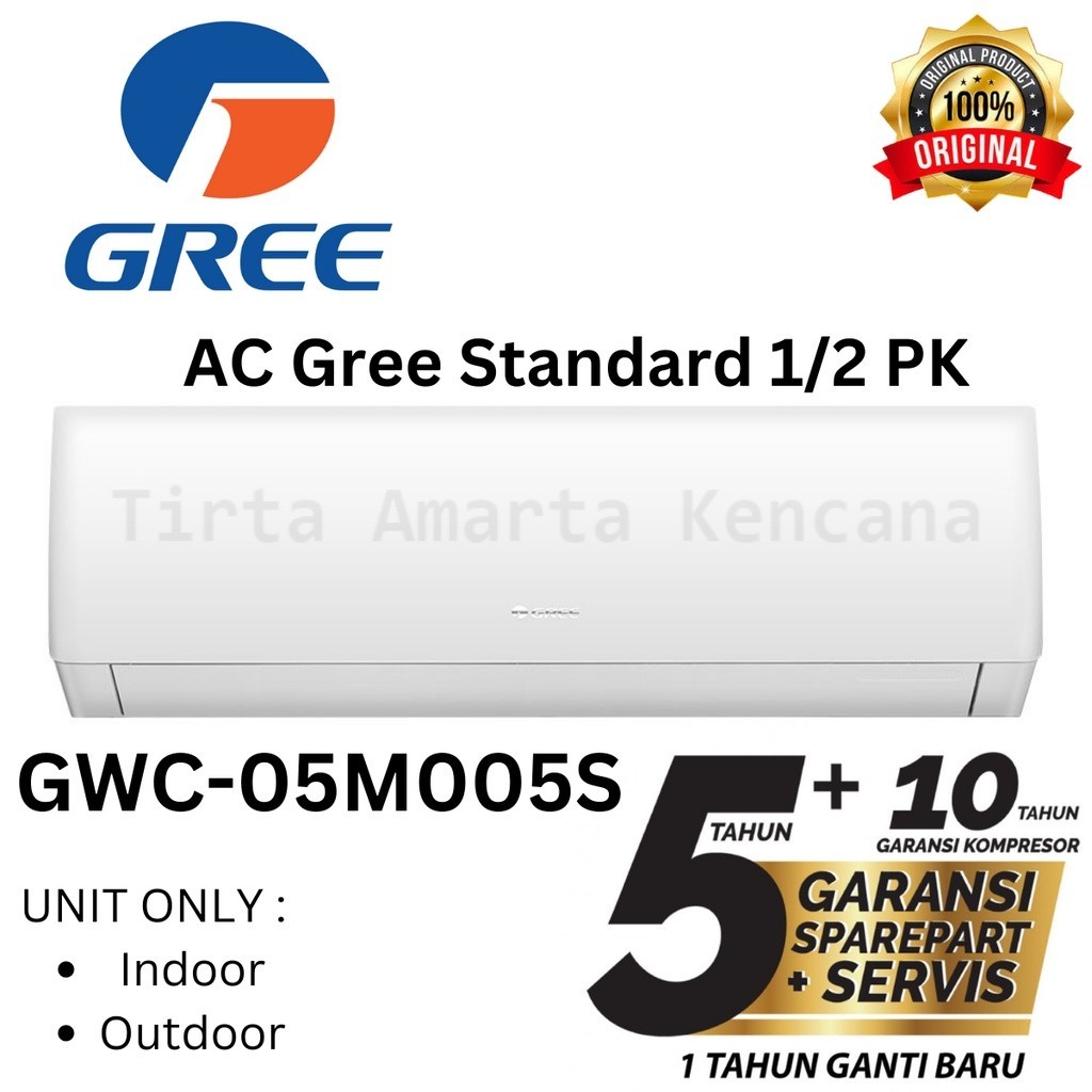 AC Gree 1/2 PK Standard GWC 05M005S Unit Only