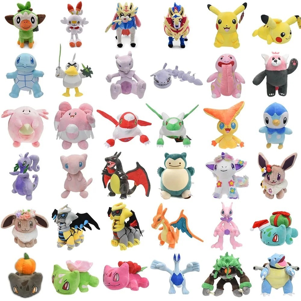 Pokemon Pikachu Grookey Scorbunny Zacian Zamazenta Plush Toys Soft Stuffed Dolls Sirfetch'd Bewear L