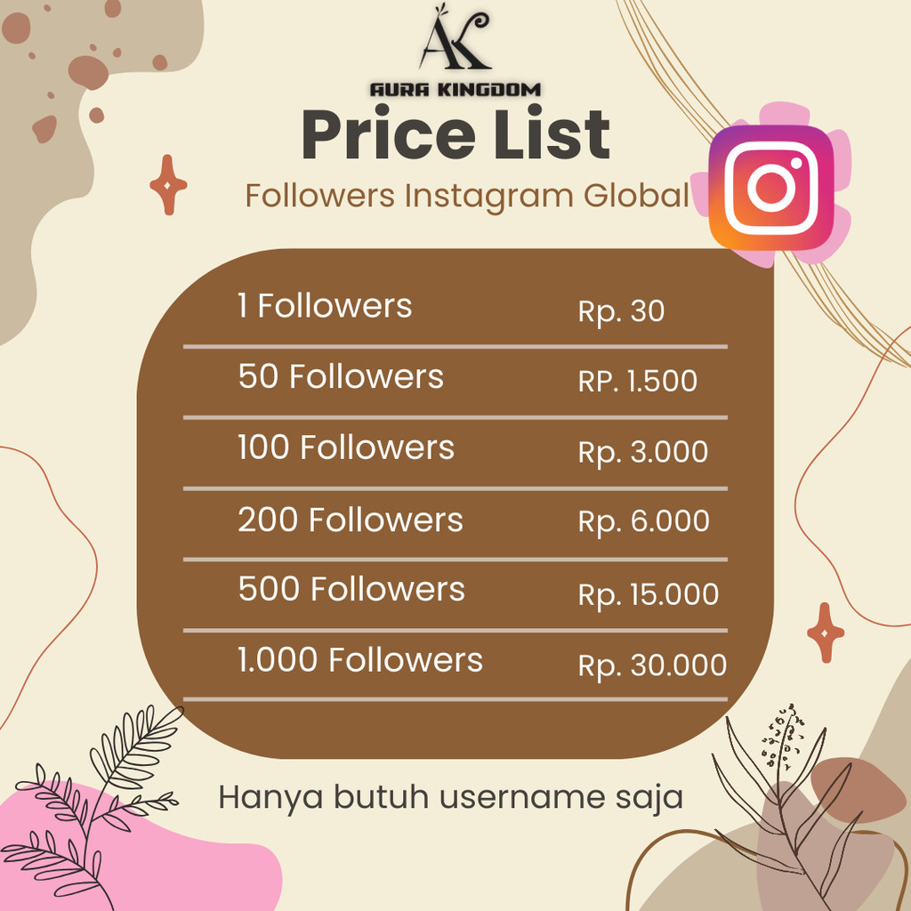 Followers Instagram Global Termurah Hanya Butuh Username Saja