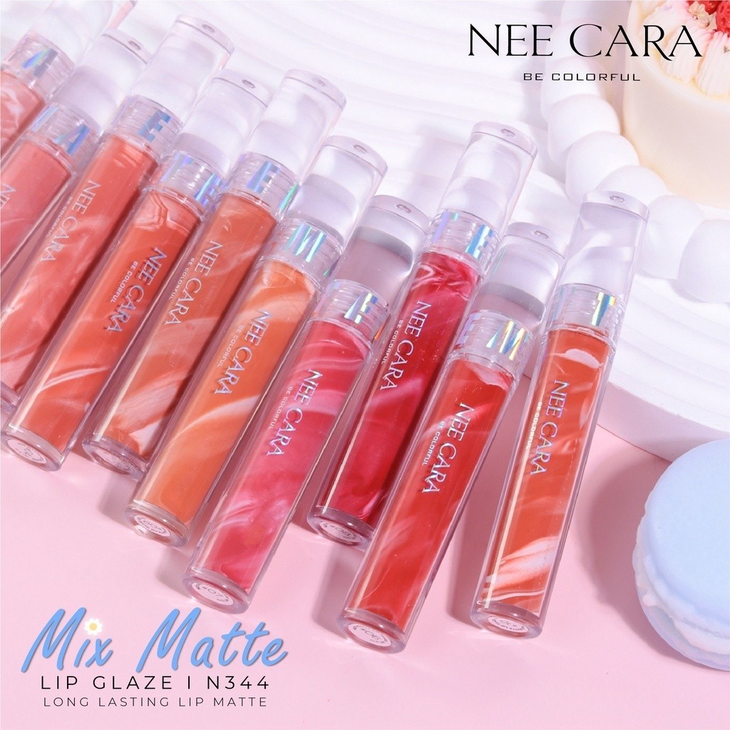 Nee Cara Mix Matte Lip Glaze #N344 Lipstik Long Lasting Waterproof Original
