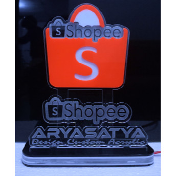 LAMPU AKRILIK / LAMPU HIAS LED / LAMPU TIDUR / PLAKAT AKRILIK / LAMPU LOGO SHOPEE / PLAKAT CUSTOM