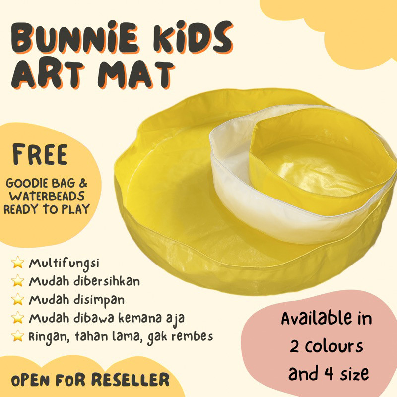 LE62IU [FREE RAINBOW RICE] Bunnie Kids Art Mat/All purpose mat/Sensory mat/playmat/Alas bermain anak