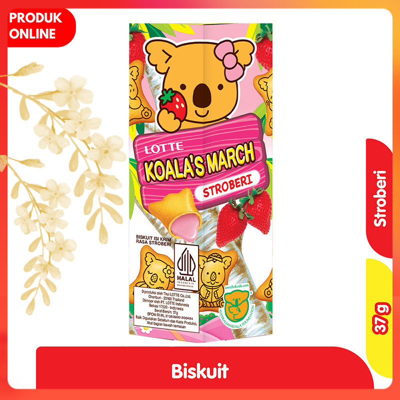 

Lotte Koala's March Biskuit Isi Krim Stroberi 37 g