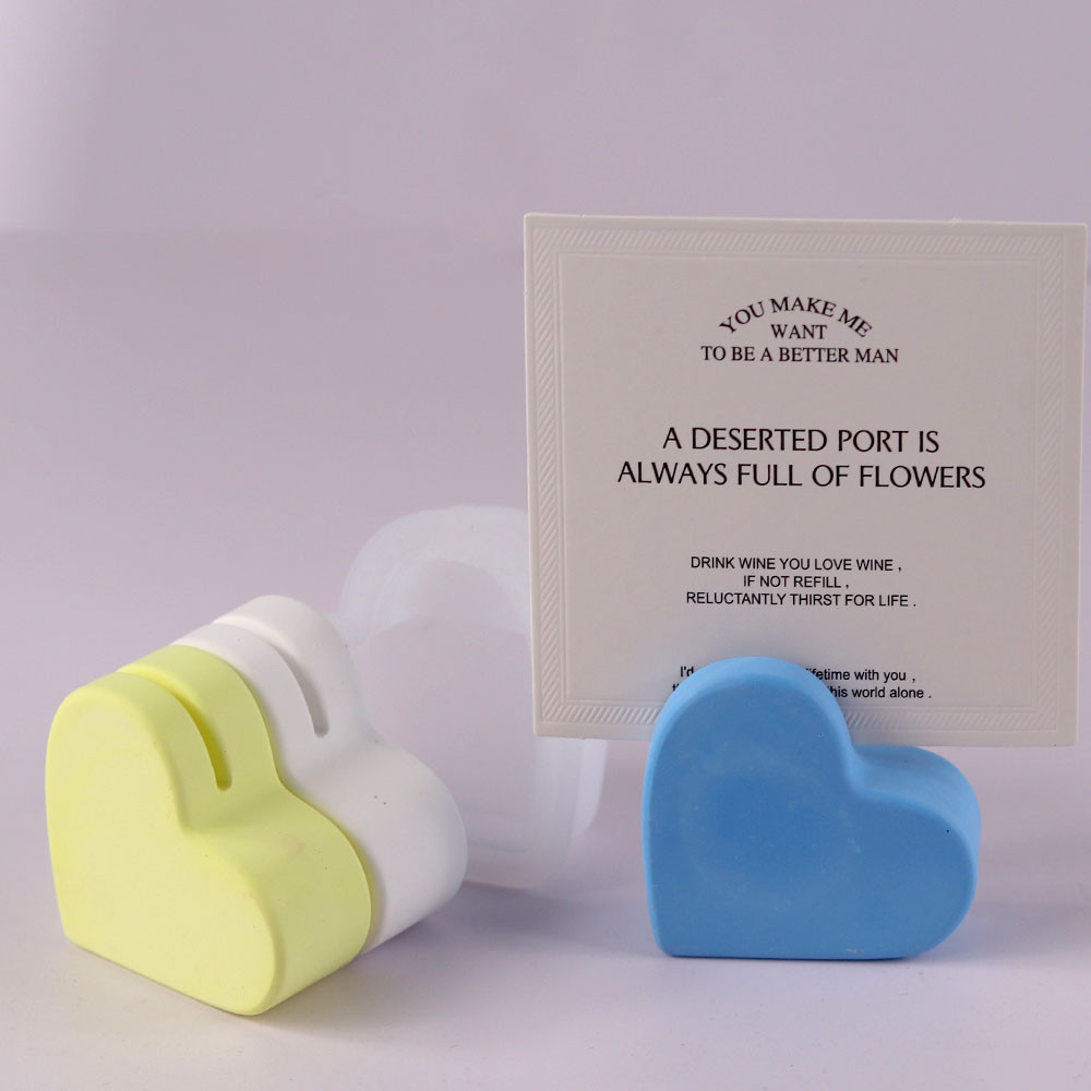 

Creative Card Holder Silicone Mold DIY Heart Card Clip Making Plaster Epoxy Resin Concrete Casting Molds Office Desktop Decor