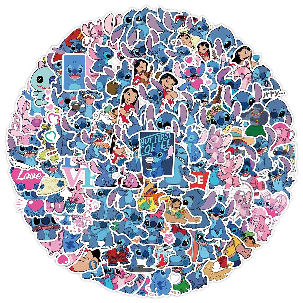 

10/30/50/100Pcs Kawaii Lilo Stitch Graffiti Sticker Disney Cartoon Kids Decals For Phone Laptop Luggage Water Bottle Scrapbook