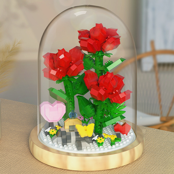 YKO Mainan Balok Susun Bunga Mawar Flower Dome LEGO 684 Bricks - P1170 diffusertaffware