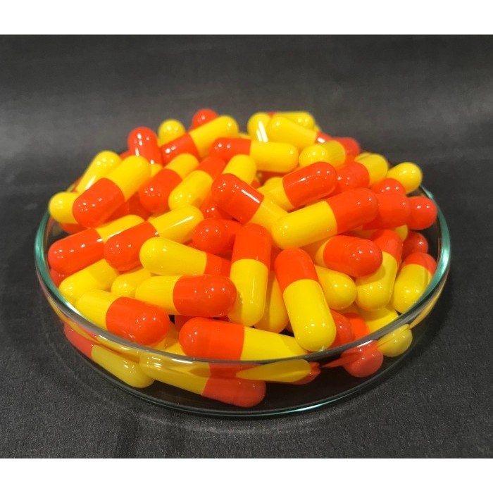 cangkang kapsul kosong warna 0 isi 1000 caps - ORANGE YELLOW