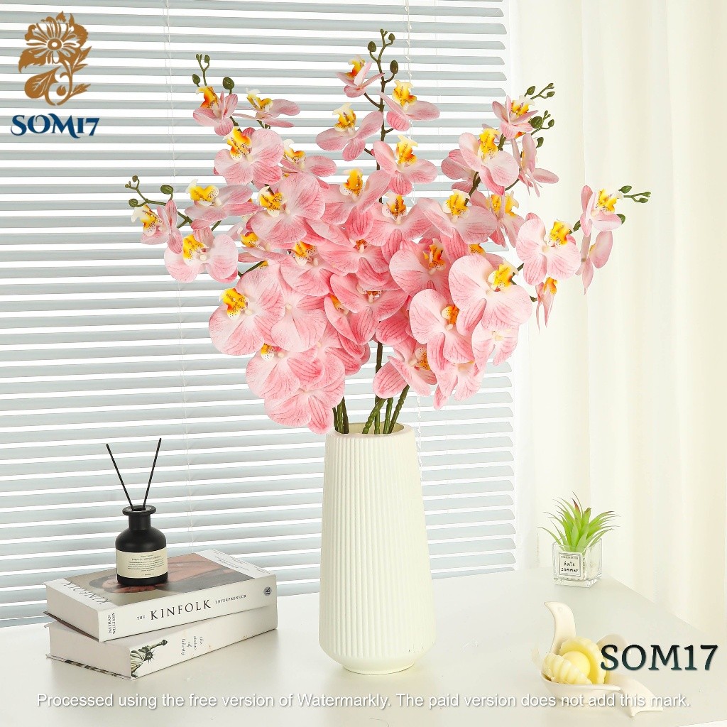 Bunga Anggrek Latex Jumbo/  Bunga Hias Anggrek 3D real touch  kuntum  hiasan dekorasi palsu plastik 