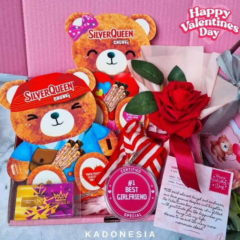 

kado valentine anniversary ulang tahun suami pacar istri pasangan murah / Hampers Valentine Coklat Silverqueen Bear / Kado Cewek Romantis / Valentine Giftbox ( LOVI )