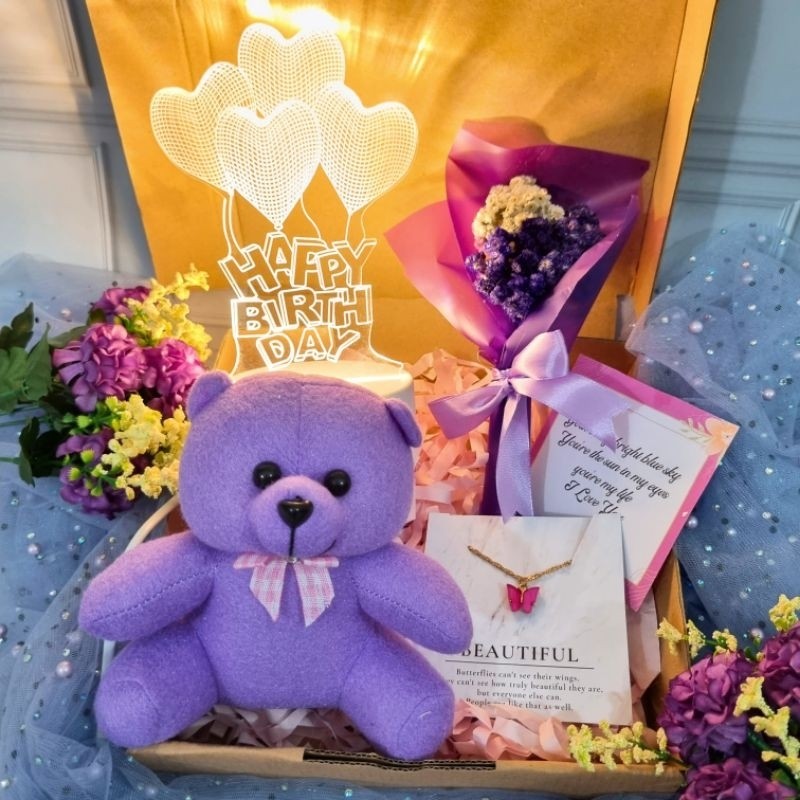 

kado valentine anniversary ulang tahun suami pacar istri pasangan murah / Kado Cewek Ungu / Hampers Ulang Tahun Ungu / Hadiah Wisuda Purple