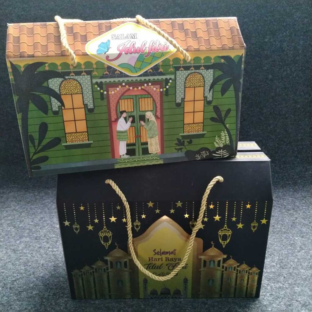 

pekanbaru / Kotak Hampers Idul Fitri Kylie Handle Tali / present box kado hadiah lebaran muslim