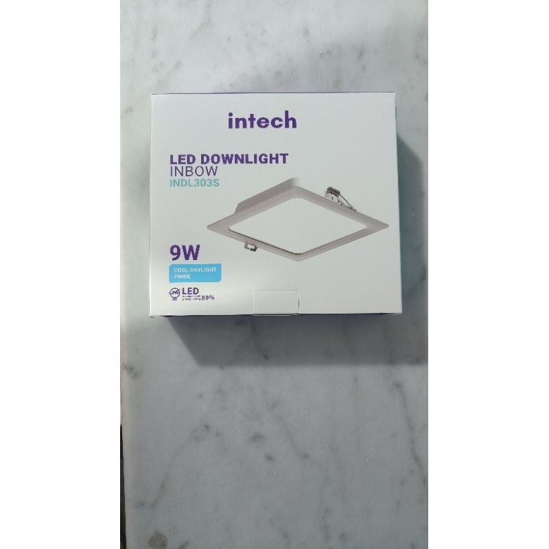( IBS 9 WATT ) Lampu Panel intech INDL303S Downlight LED  Intech 9 Watt segi kotak