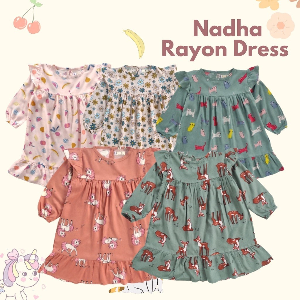 NADHA DRESS ANAK PEREMPUAN ALIKA Dress anak cewek dress ruffle NDDR003