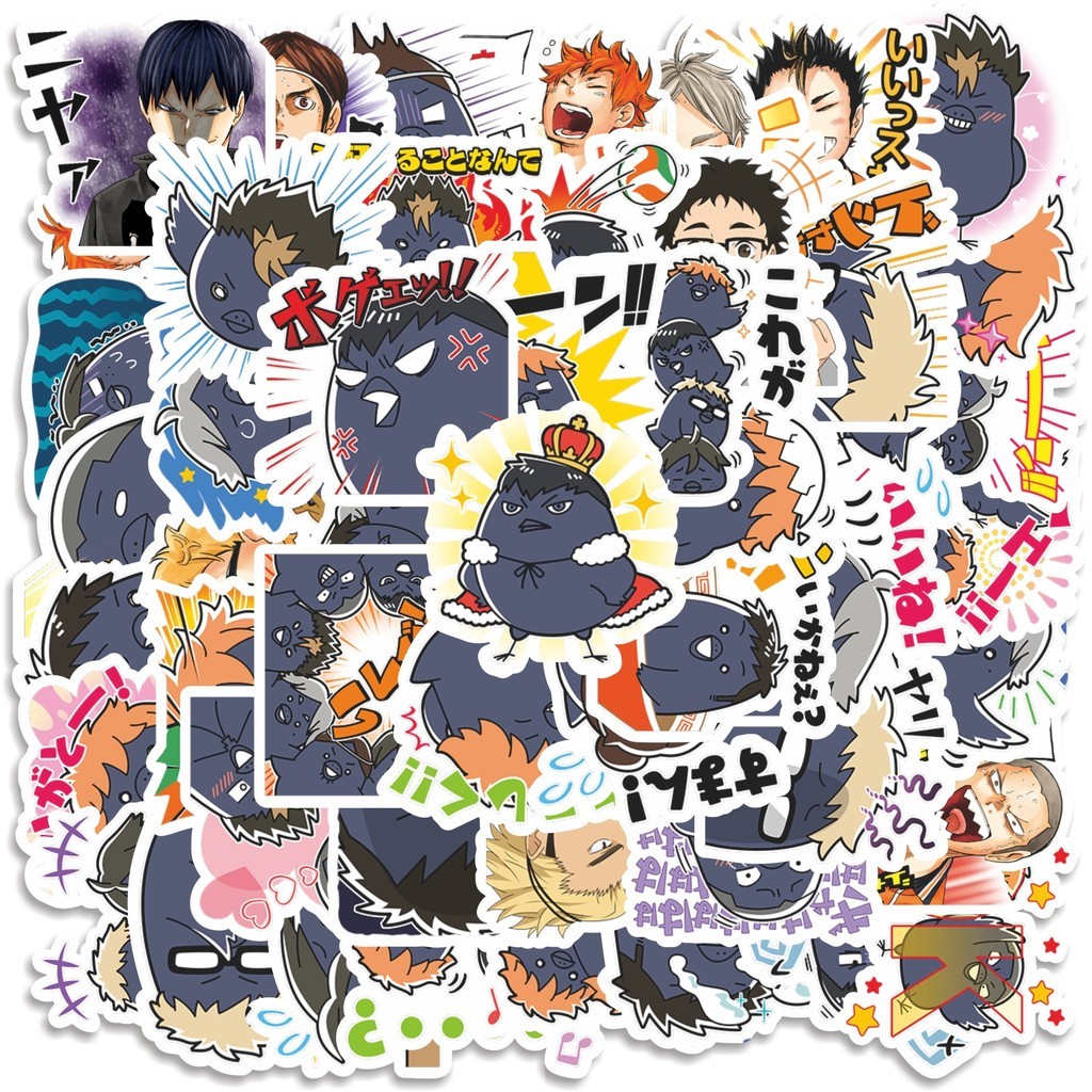 

COD 50 Pcs Stiker Cartoon Haikyuu!! V2 Lucu Anti Air Untuk Dekorasi Notebook Sepeda Skateboard Handphone