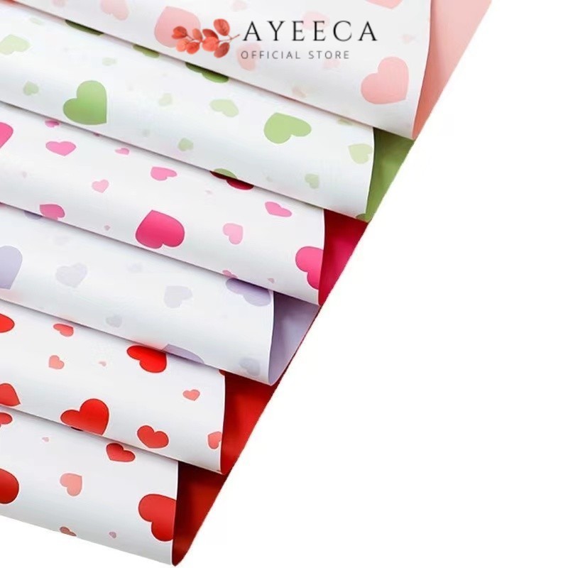 

AYEECA - FL43 HEART Kertas Bunga Paper Buket Motif Cellophane