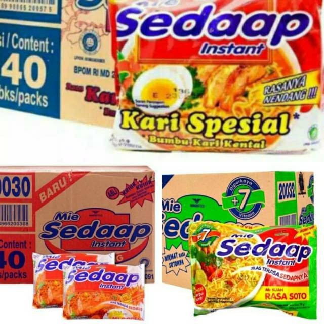 

Mie SEDAAP Goreng / Sedap Soto / Sedaap Kari Spesial isi 40pcs - 1 Dus / Mi Sedap Goreng / Mie Instan