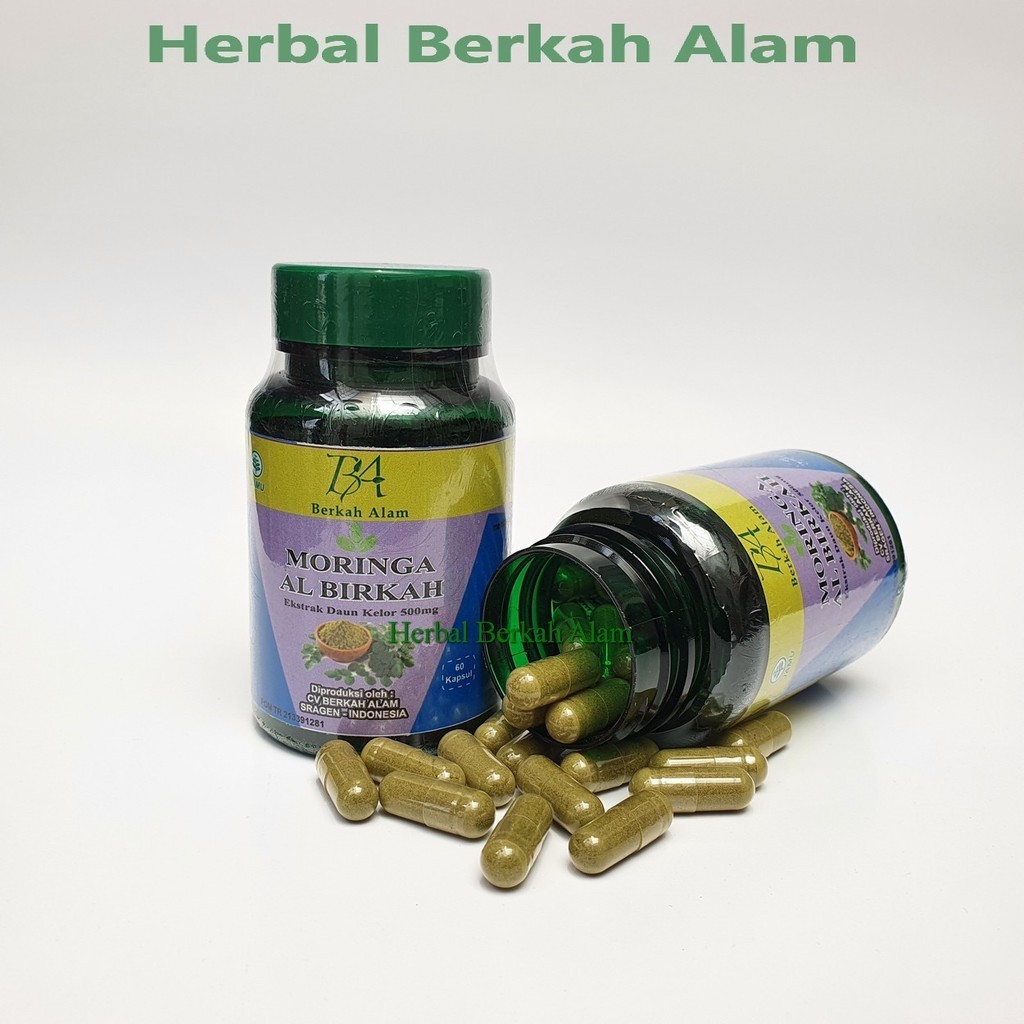 Kapsul Moringa Daun Kelor Al Birkah @ 60 Kapsul / Extrak Daun Kelor / Kapsul Kesuburan Pria / Kapsul