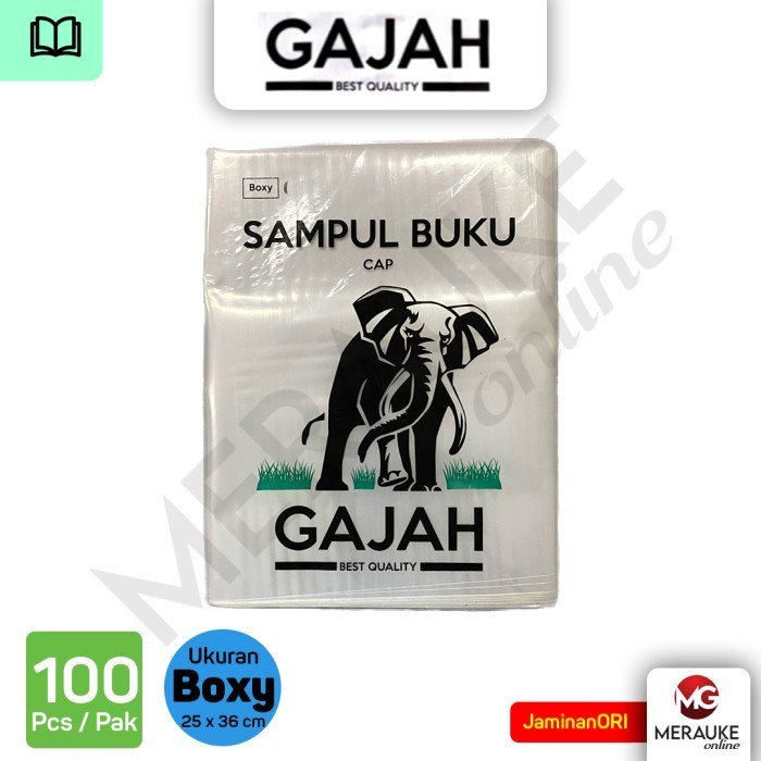 

Sampul Buku Plastik Cap GAJAH Ukuran Boxy 100s (1 Pack isi 100 Lembar)