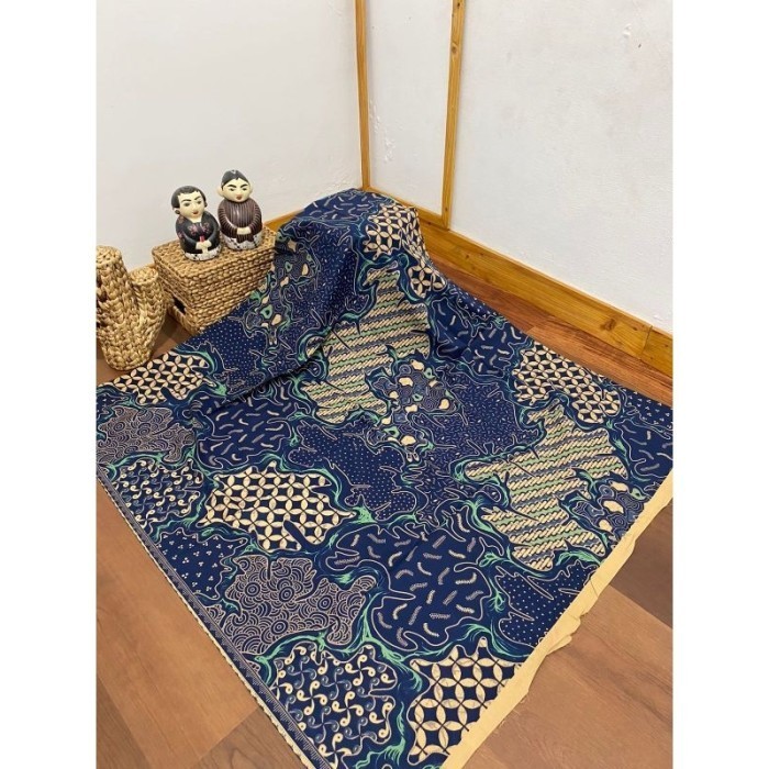 Kain Batik SOLO sekar jagat abstrak biru tosca