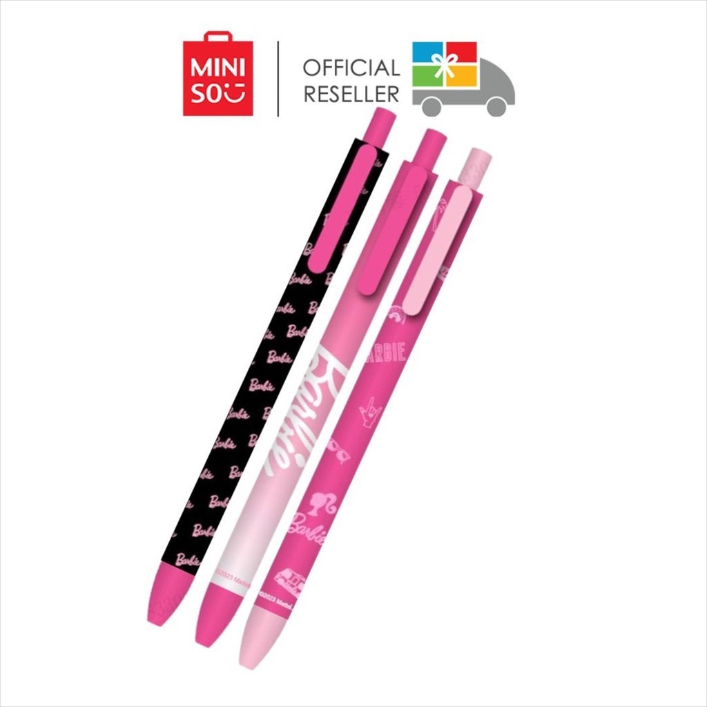 

MINISO x BARBIE Gel Pen / Pulpen 1 set isi 3