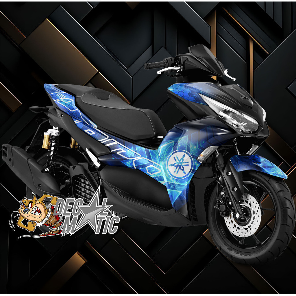 Stiker Aerox Full body Decal Aerox 155 NVX OLD/NEW AEROX VVA ABS Non ABS - Grafis TEchno Biru