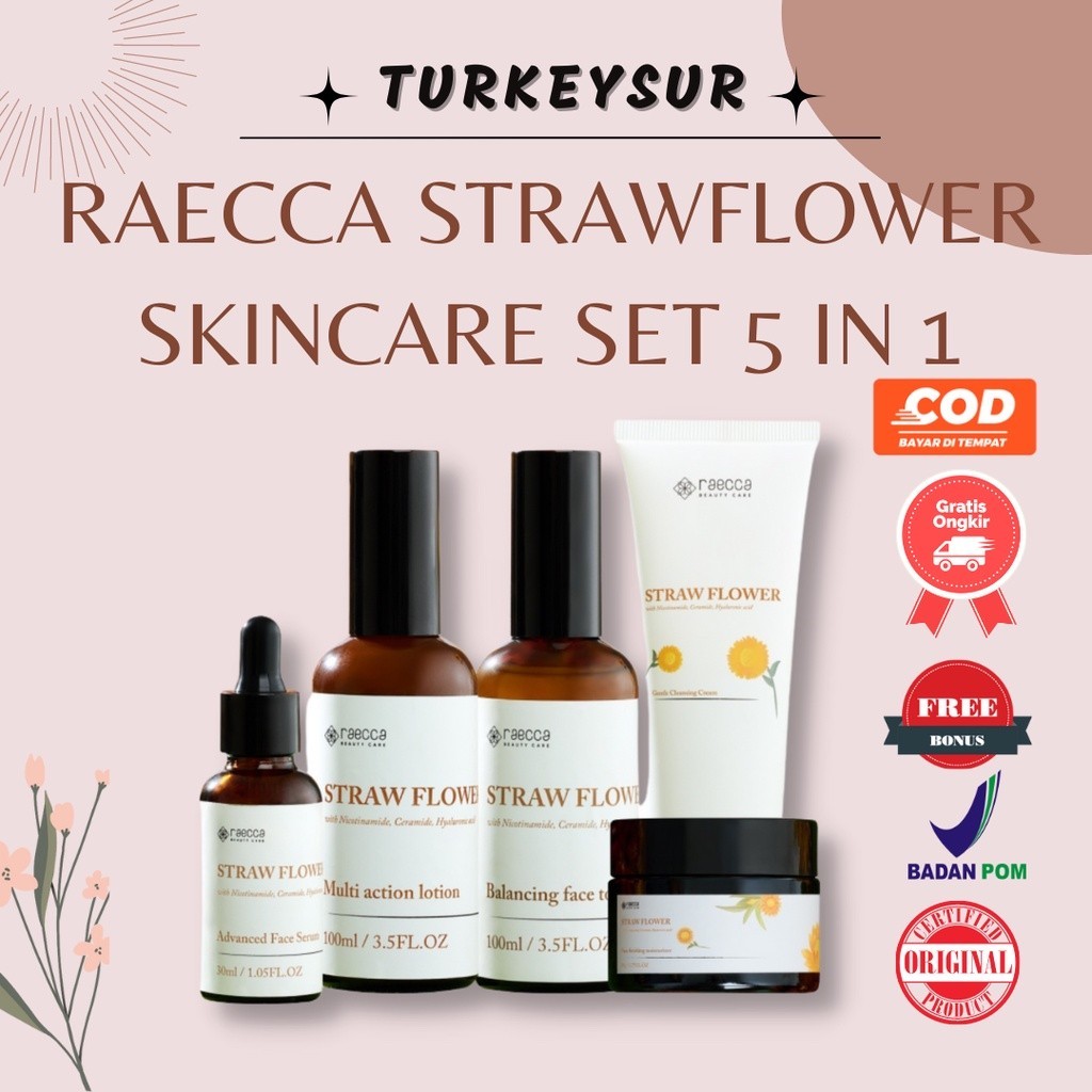 Raecca Strawflower Skincare Set 5in1 [Official Store]