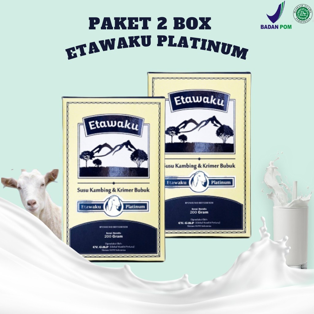 

PAKET 2 BOX HEMAT Susu ETAWAKU PLATINUM Susu Kambing Etawa Asli Original Provit & Krimer Bubuk Solusi Atasi Masalah Pernapasan Asma dan Kolesterol Tinggi bq