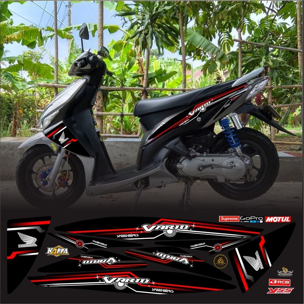 LIS VARIASI Striping Vario 110 Karbu Cw - Striping Variasi List Vario 110 Karbu List Merah VARIASI