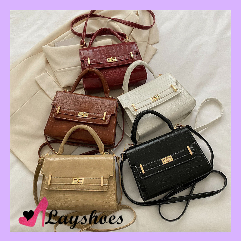 LAYSHOES SEPATU WANITA IMPORT Minimalist Slingbag Crocodile Pattern Tas Wanita 10186