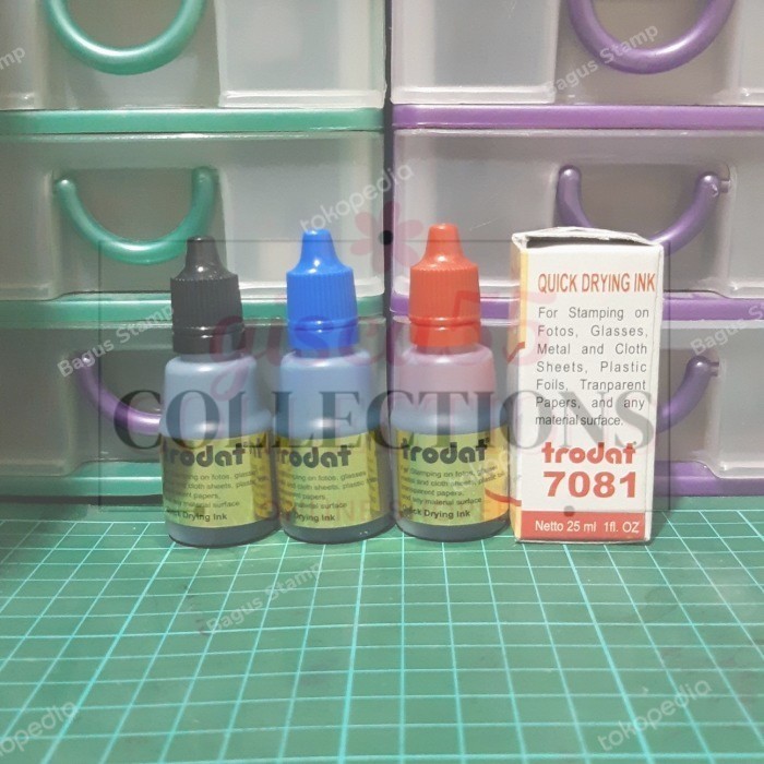 

Tinta Stempel Permanent / Premium / Tahan Air Trodat 7081 - Biru