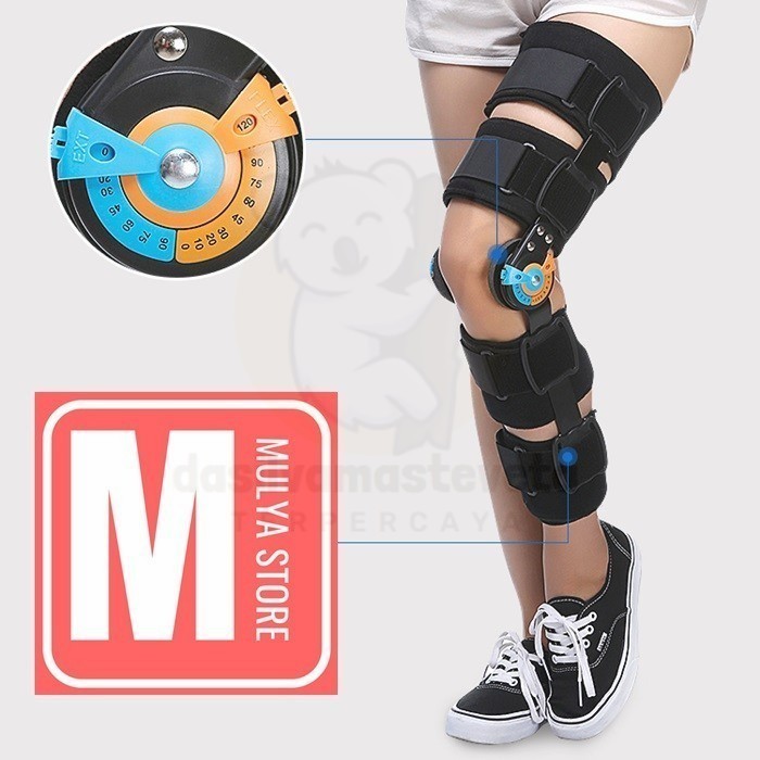 Post Op Knee Brace Deker Penyangga Lutut Paska Operasi ACL Arthroscopy - Hitam