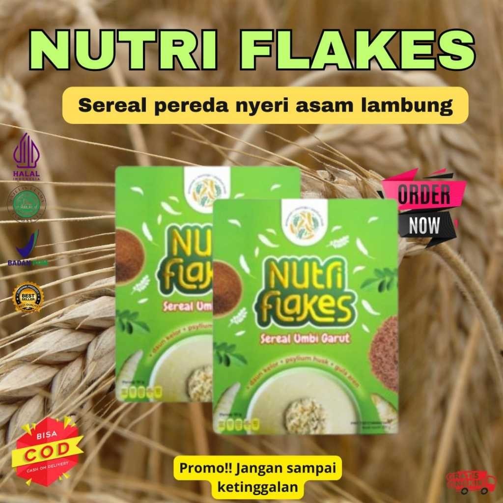 

100% ASLI Nutriflakes Sereal Ekstrak Daun Kelor Ampuh Mengatasi Asam Lambung Maag Dan Gerd Original Halal 100% BPOM