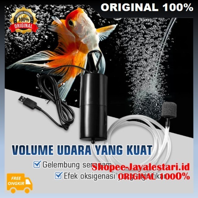 Smallbig Aerator Pompa Udara Akuarium USB Mini Aerator USB Air Pump Pancing ORI