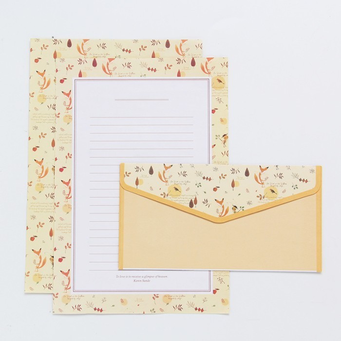 

[MALL] COD RUMAH KRAVE Kertas Surat dan Amplop Motif Bunga Laut Letter Envelope Yellow