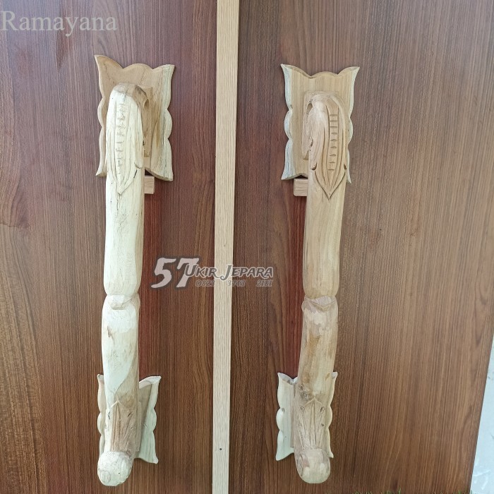 

Tarikan/Gagang pintu rumah minimalis bahan kayu jati ukir jepara unik - mentahan Murah