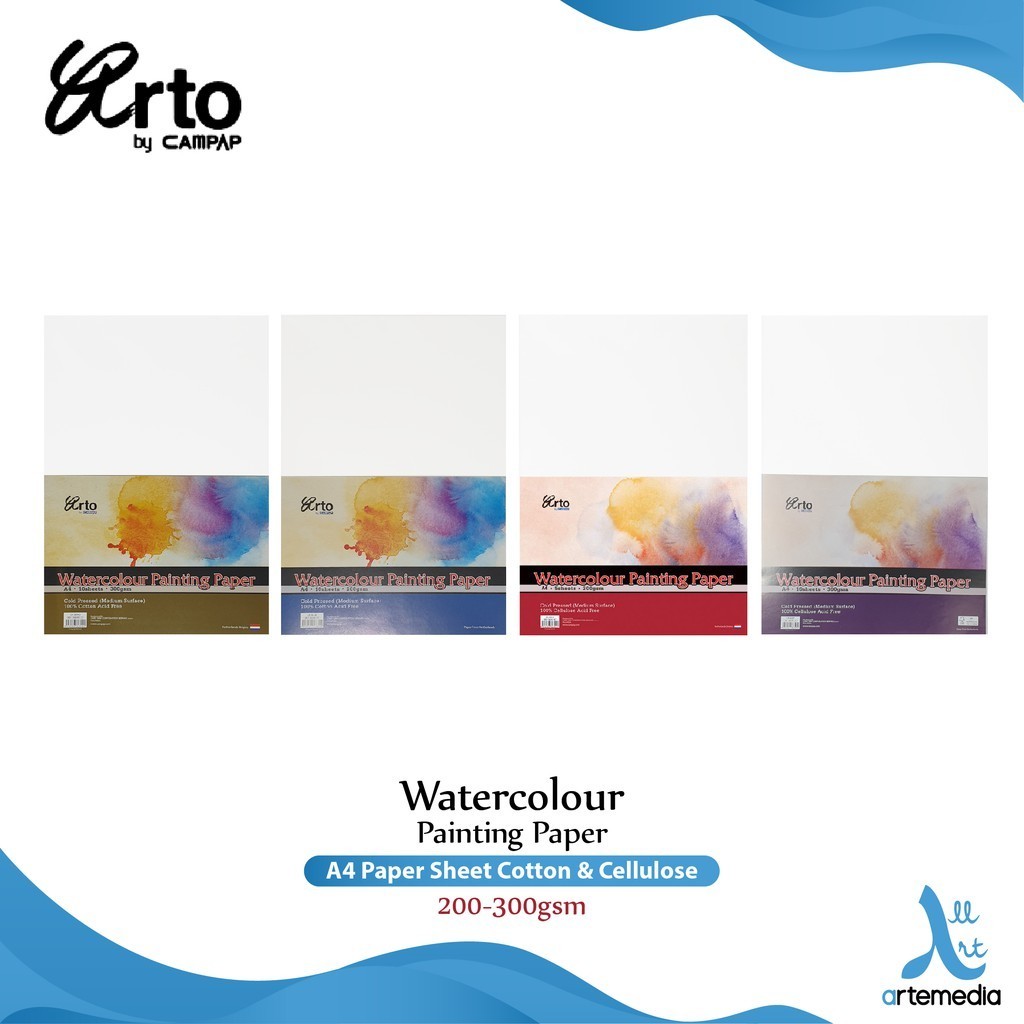 

Arto A4 Watercolor Paper Sheet Kertas Cat Air