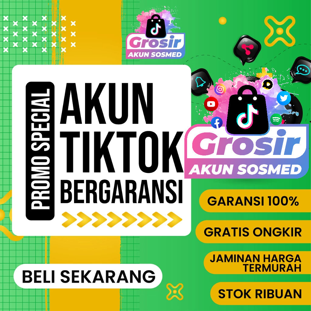 GROSIR JUAL GUDANG AKUN  TIKTOK TIK TOK TT SHOP TIKTOKSHOP AFFILIATE FYP LIVE GAME 1000 2000 2K REAL RIL FOLLOWER FOLLOWERS AKUNTIKTOK MURAH AKTIF INDO INDONESIA