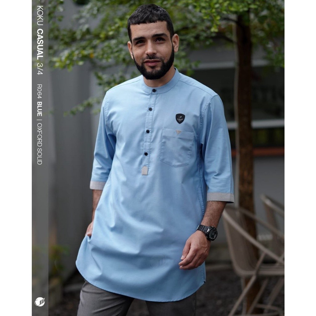 SAMASE Kurta Basic R064 Qurta Pria Lengan 3/4