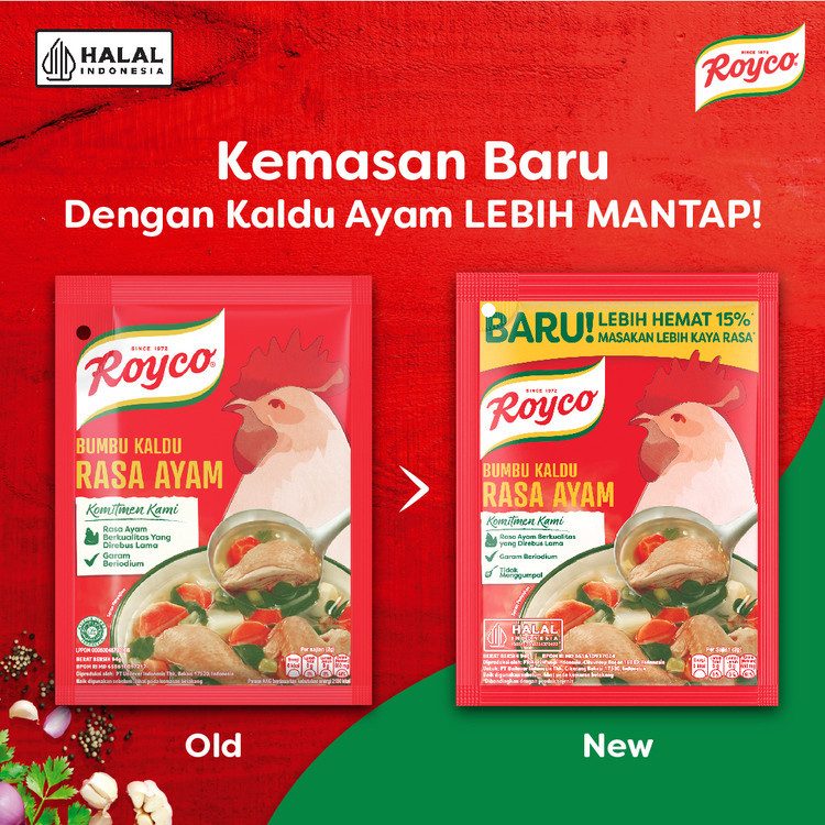 Royco BUMBU KALDU Penyedap Makanan Penyedap Rasa AYAM Beryodium 220G x2-3