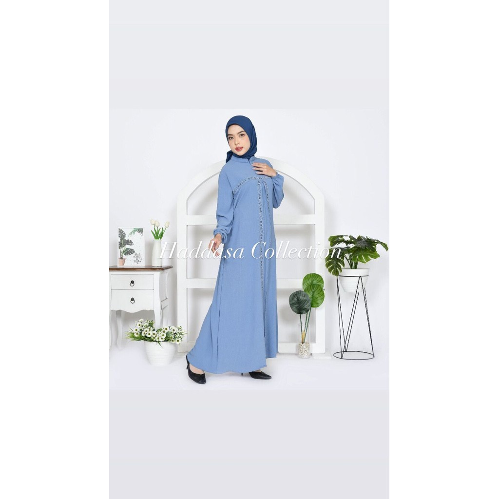 GAMIS KRINKLE PAYET SWAROSKI PREMUM (BIRU)