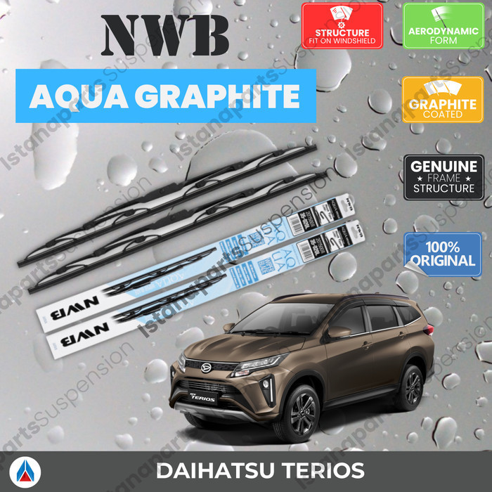 Wiper Depan NWB Aqua Graphite Daihatsu Terios 2018-2023 Original