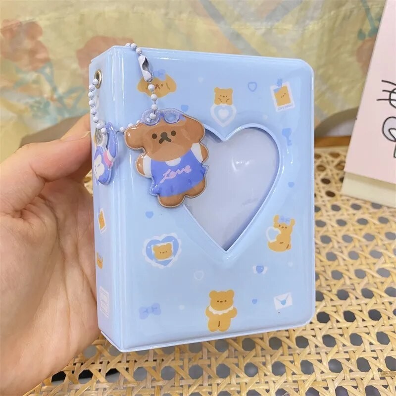

Cartoon Photocard Holder 3Inch Photo Album 40Pockets Love Heart Hollow Collect Book Korea Kpop Idols Cards Pictures Storage Case
