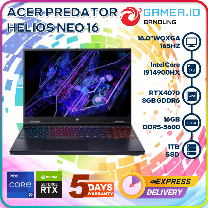ACER PREDATOR HELIOS NEO 16 I9 14900HX RTX4070 16GB 1TB 16 WQXGA 240HZ